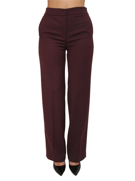 pantaloni twinset in twill misto lana bordeaux 252tt2127