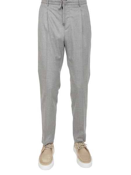 pantaloni uomo jogger peserico in flanella grigia r5427402710