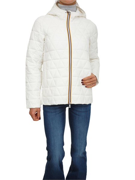 piumino corto donna madlaine k way in tessuto idrorepellente bianco k2136fw