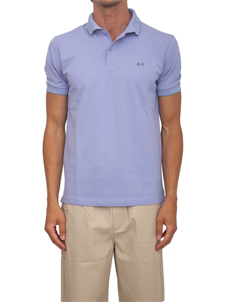 polo sun68 uomo in piquet di cotone lilla a36111