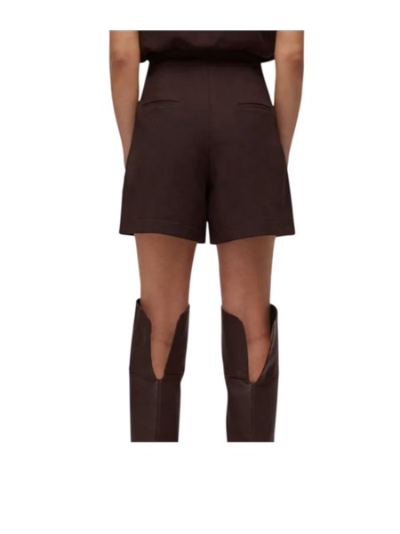 shorts blugirl in misto lino marrone con ricamo ra6096t8823