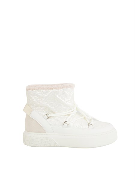 stivali yoko 19 pinko in tessuto spalmato effetto pelle bianco yoko19ss0101t036