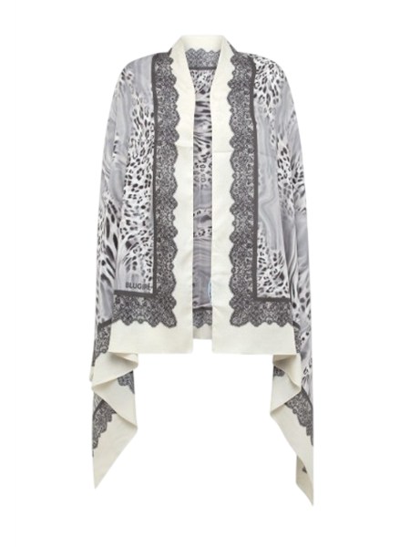 stola blugirl in viscosa animalier bianco nero na6021t2738