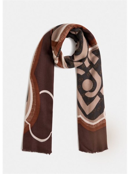 stola liu jo donna in viscosa beige stampa fantasia 2f5082t0300