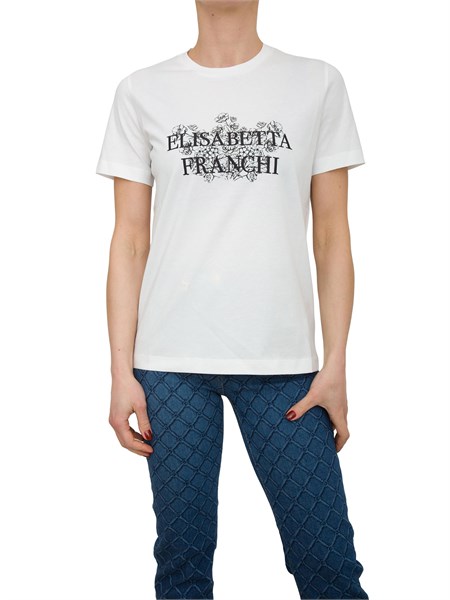t shirt donna elisabetta franchi bianco ma00351e2