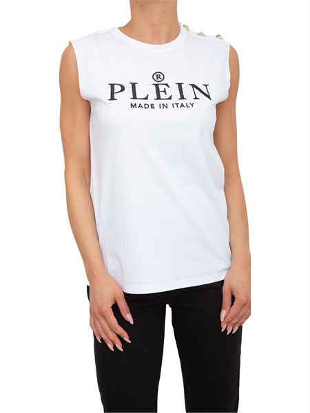 t shirt donna philipp plein bianco wtk2346pjo002n