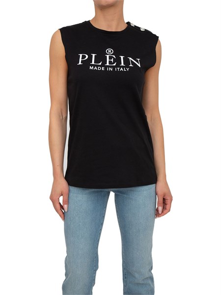 t shirt donna philipp plein nero wtk2346pjo002n
