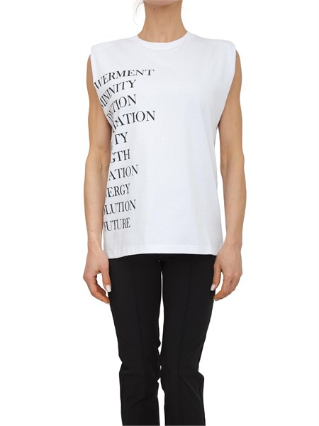 t shirt elisabetta franchi in cotone bianco con scritte ma70p61e2