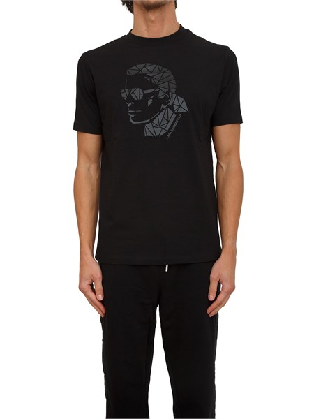 t shirt uomo karl lagerfeld nera con applicazione volto 755046554225
