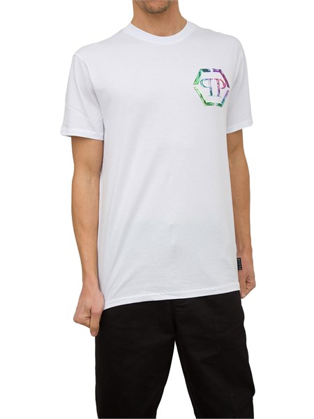 t shirt uomo philipp plein bianco mtk6275pjy002n